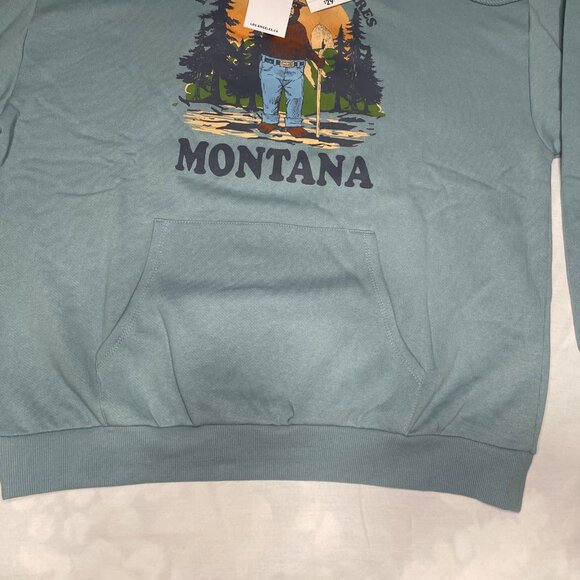 Forever 21 Unisex Montana Graphic Hoodie XS – Fits Men & Women – Green Bear Wild - Picture 5 of 8
